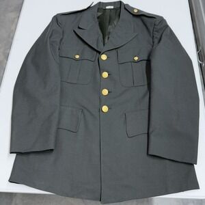 US Army AG-489 Dress Green Service Uniform Jacket Coat 40S Military Issue Mens
